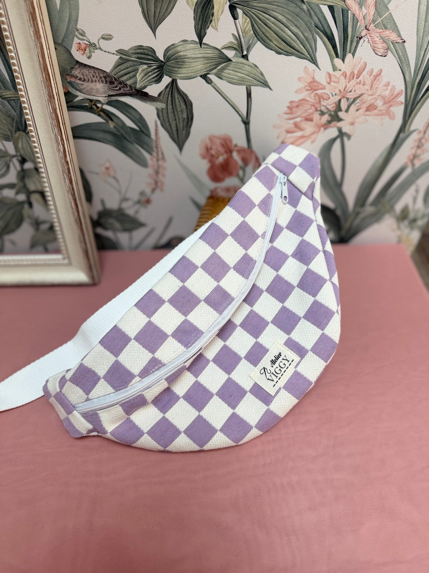 Sac Banane Damier Blanc